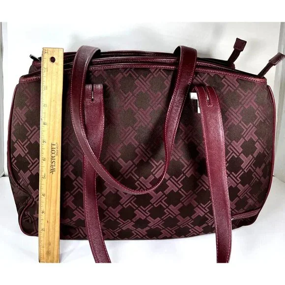Tumi Womens Signature Maroon Burgundy Multi Compartment Laptop Briefcase Bag